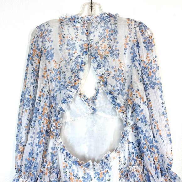 Selfie Leslie Blue Floral Long Sleeve Dress - Picture 7 of 14